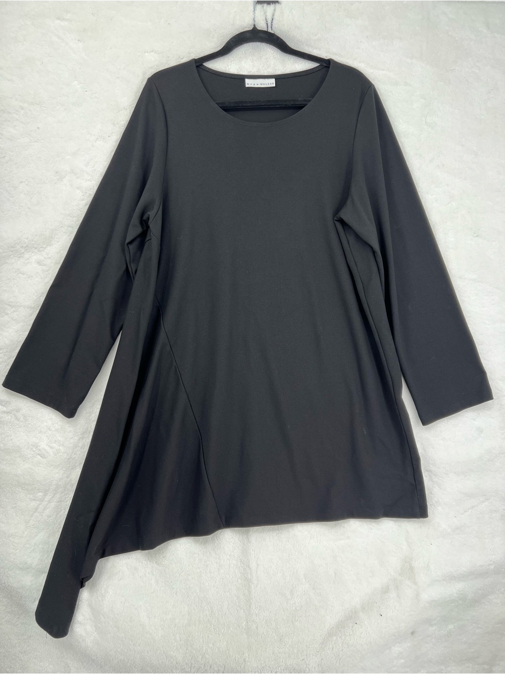 Bryn Walker Women US L Black Nada tunic top Modal blend asymmetrical minimalist